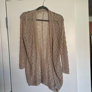 Maurices Small Tan Eyelet Cardigan